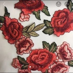 Rose embroidery patches